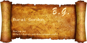 Burai Gordon névjegykártya